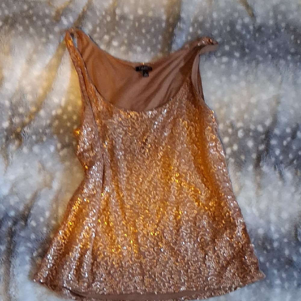 Talbots Gold Sequin Tank Top